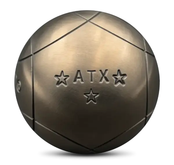 Vista frontal de una bola Obut ATX 3 estrellas estria 1