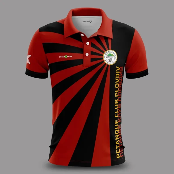 Vista frontal del Polo del Plovdiv Petanque Club de Bulgaria para 2026