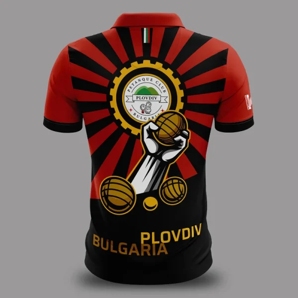 Vista trasera del Polo del Plovdiv Petanque Club de Bulgaria para 2026