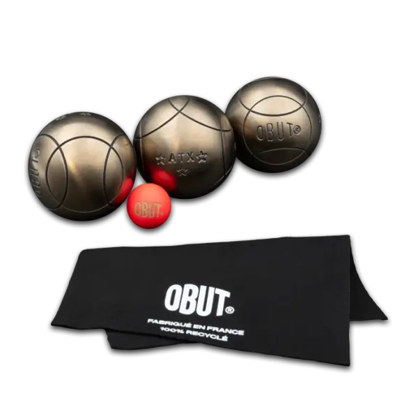 Bolas Obut ATX 3 estrellas Juego de bolas Obut ATX 3 estrellas estria 6 con su gamuza y su boliche básicos